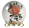 pink rose and butterflies globe