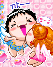 cute angels kissing