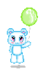 cute bleu teddy with a balloon