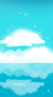 cute kawaii blue sky & clouds