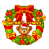 cute kawaii merry christmas teddy bear
