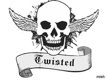twisted white skull