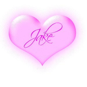 Jake in a pink flashing heart