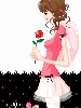 cute kawaii fashion girl with a red rose
