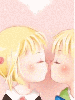 cute kawaii lil lovers sweet kiss