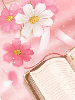 cute kawaii book & flowers