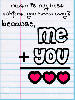 me + you = love
