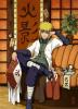 Yondaime sitting on a couch