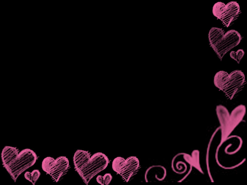 pink hearts w/ black background