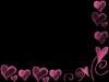 pink hearts w/ black background