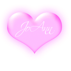 JoAnn in a pink blinking heart