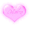 Rebecca in a pink blinking heart