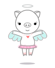 cute kawaii angel pig