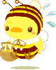 cute kawaii lil bee with honey
