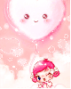 cute kawaii pinky girl & balloon