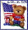USA Teddy Bear with God Bless The USA