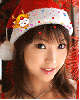 cute asian girl with a santa hat