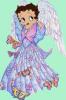 Betty Boop as an angel in blue with butterflys