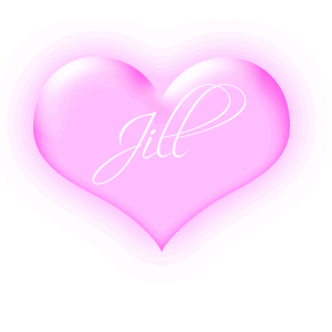 Jill in a pink blinking heart